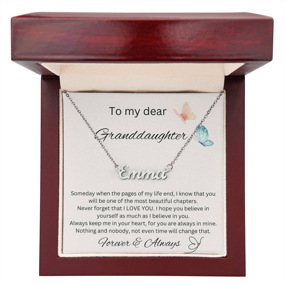 To My Dear Granddaughter - Name Necklace