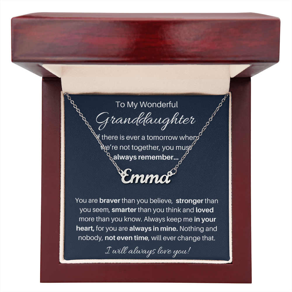 To My Beautiful Granddaughter Name Necklace