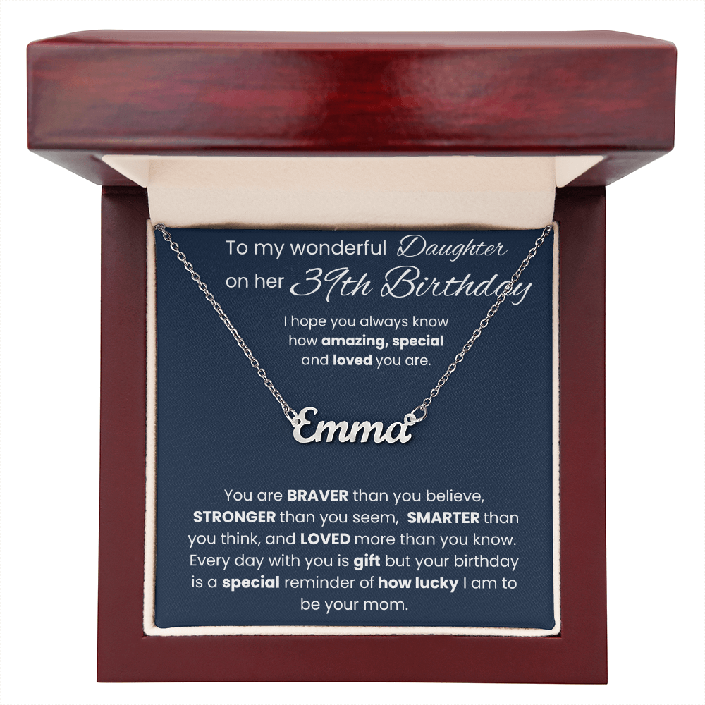 39th Birthday Personalized Gift - Custom Name Necklace