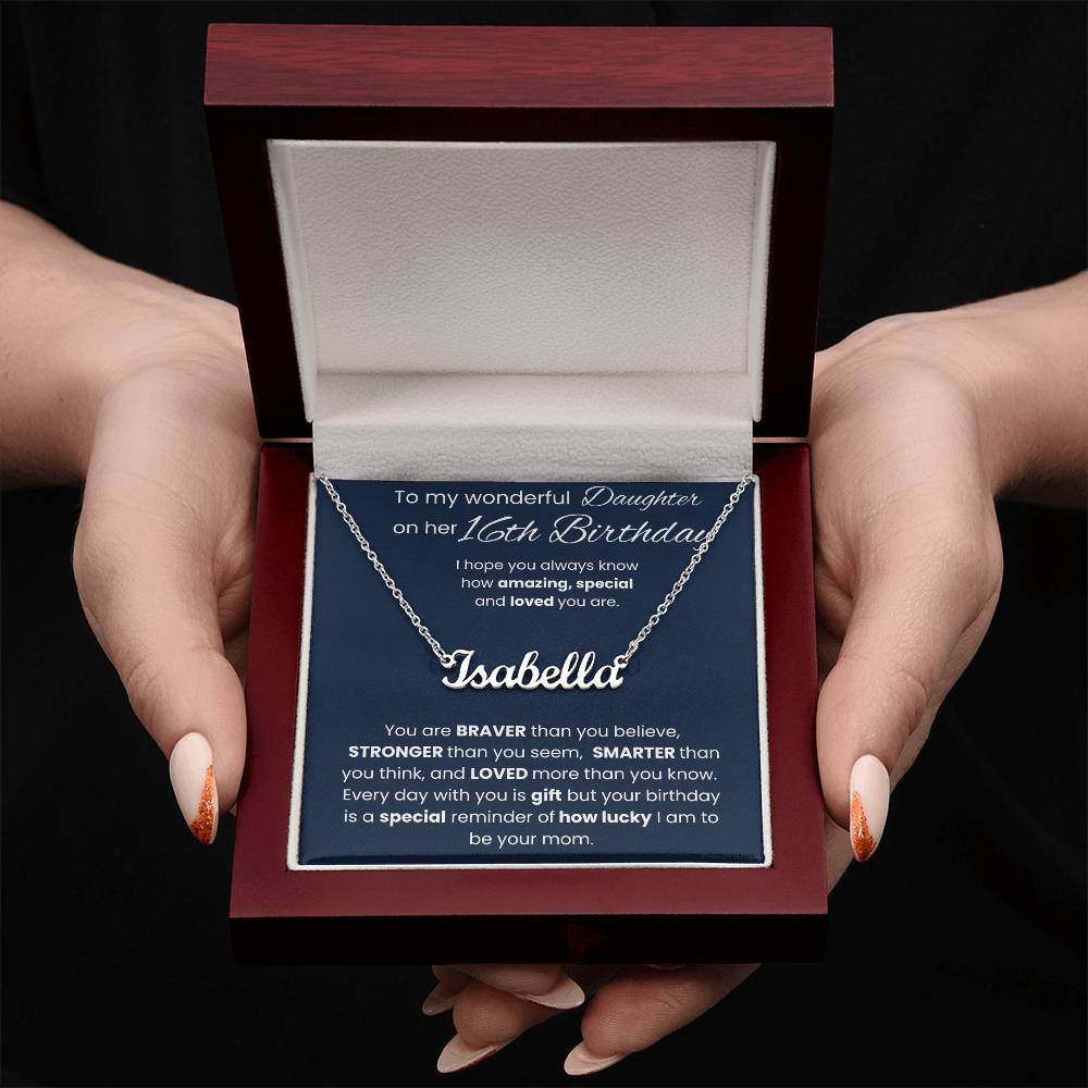 16th Birthday Personalized Gift - Custom Name Necklace