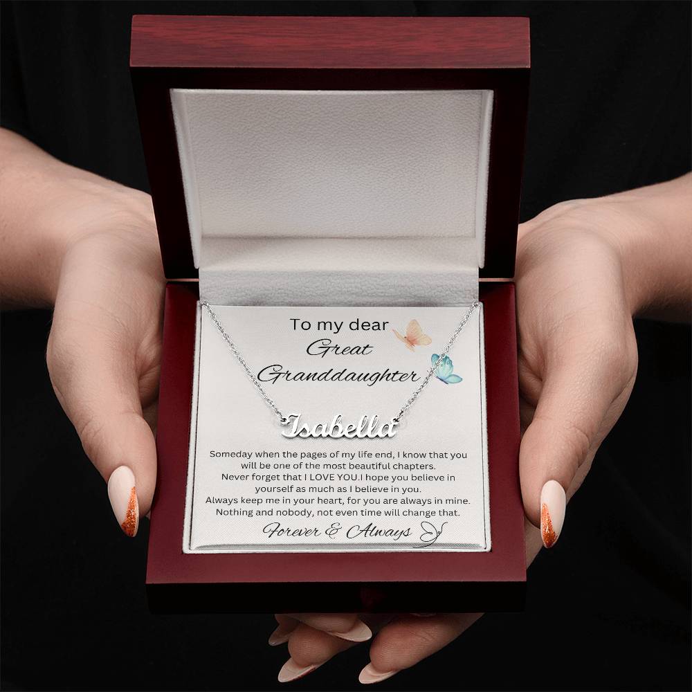 To My Great Granddaughter - Someday - Name Necklace