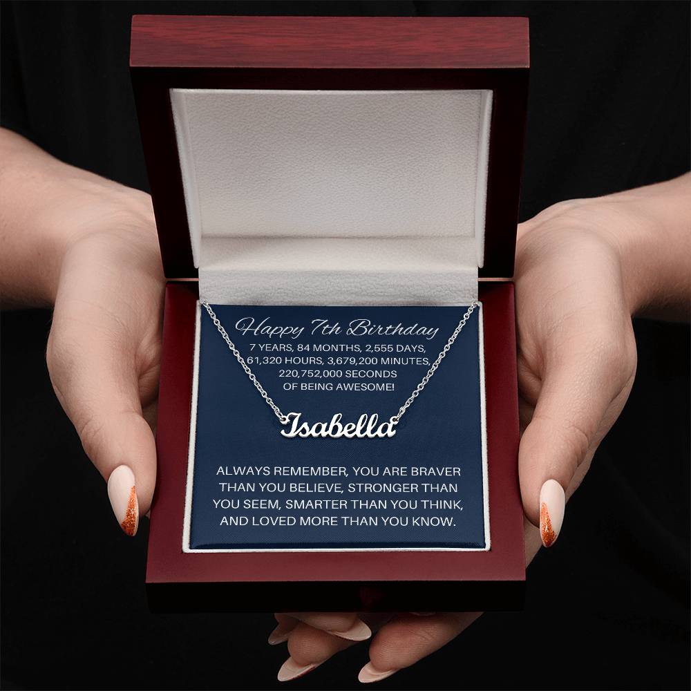 Personalized 7th Birthday Gift - Custom Name Necklace