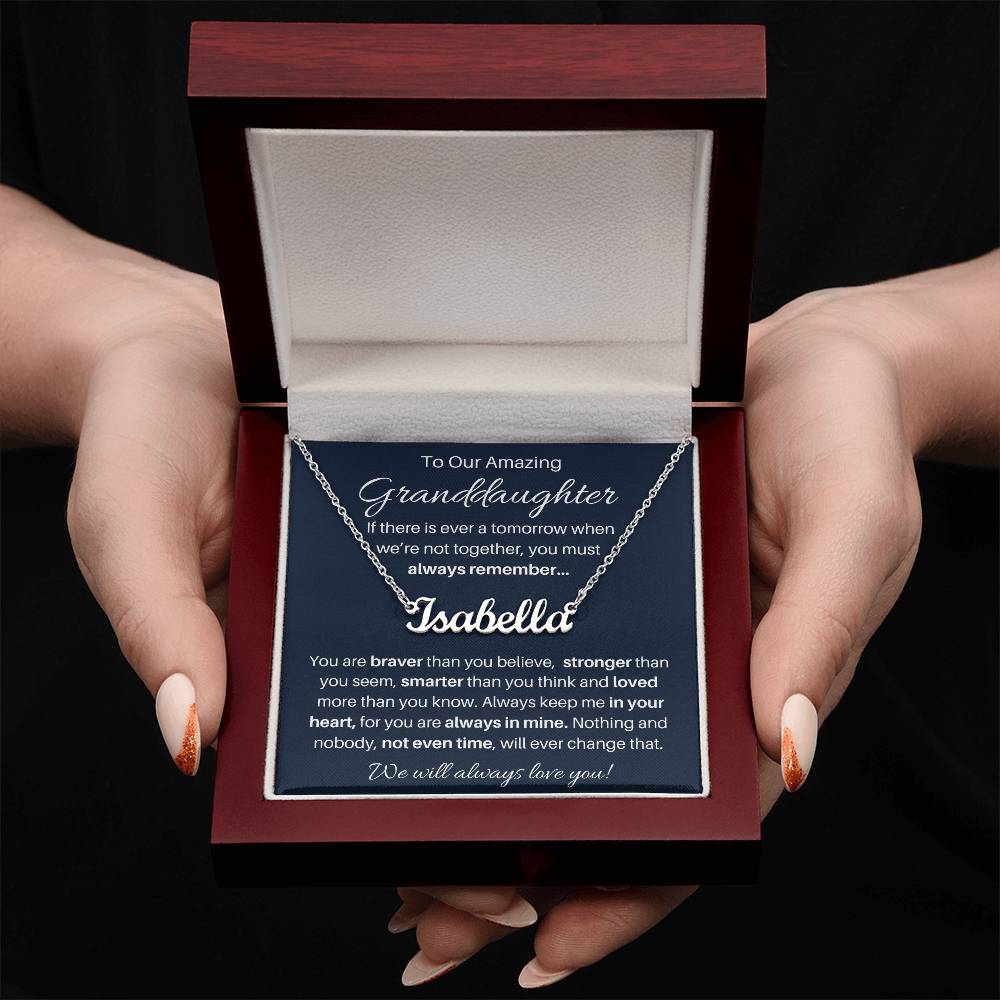 Personalized Granddaughter Keepsake Name Necklace