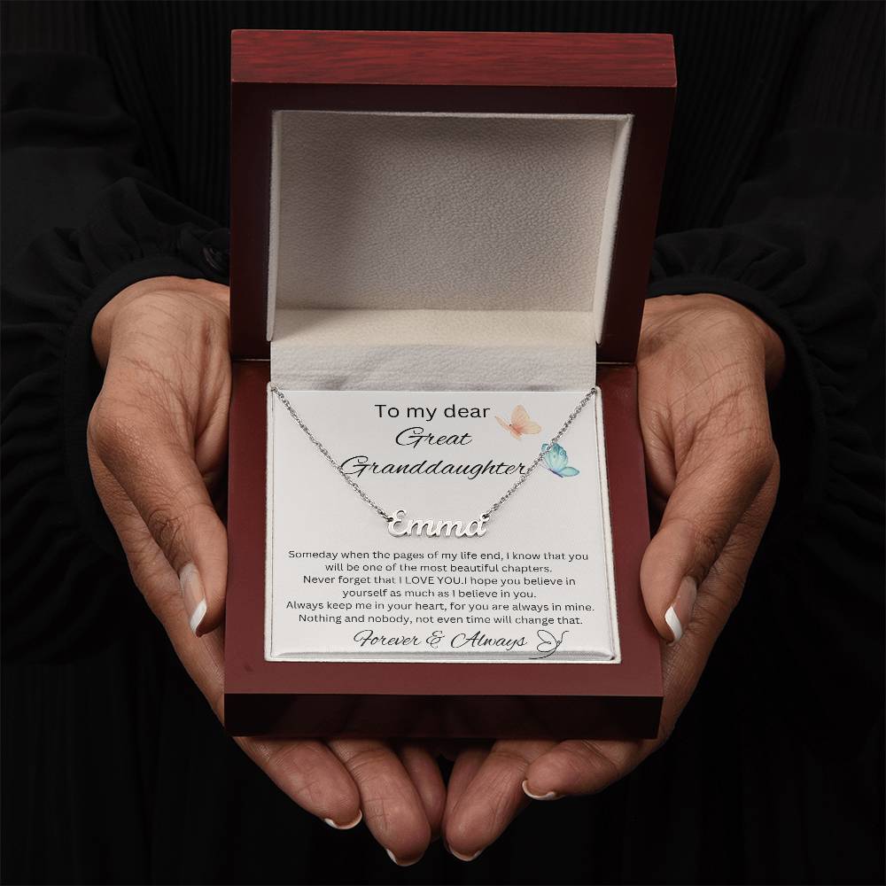To My Great Granddaughter - Someday - Name Necklace