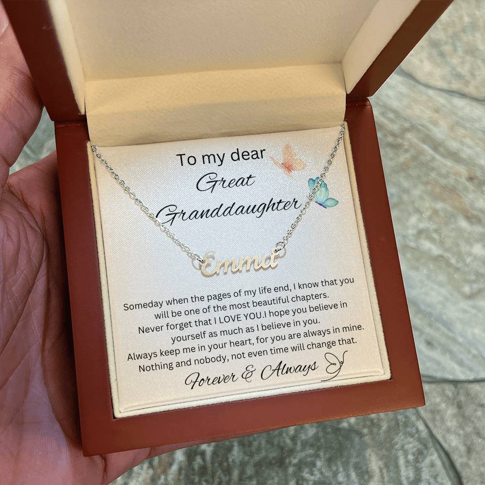 To My Great Granddaughter - Someday - Name Necklace