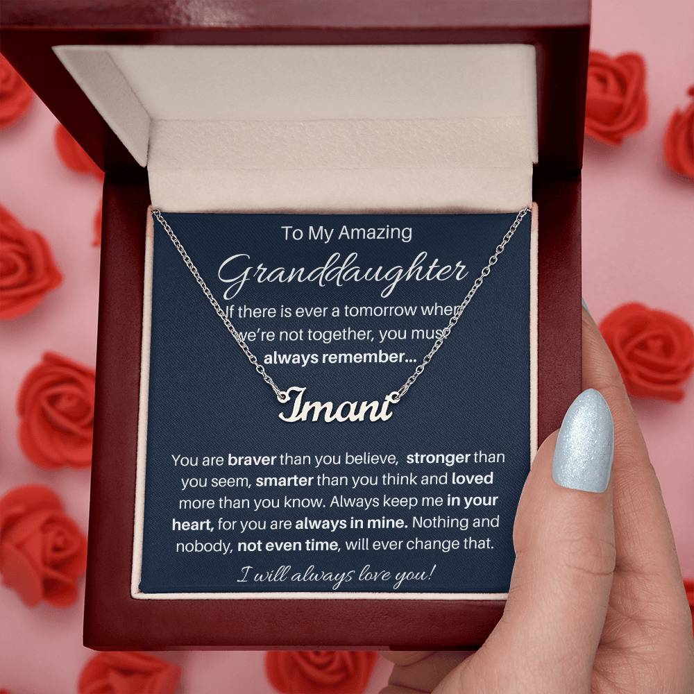 To My Beautiful Granddaughter Custom Name Necklace