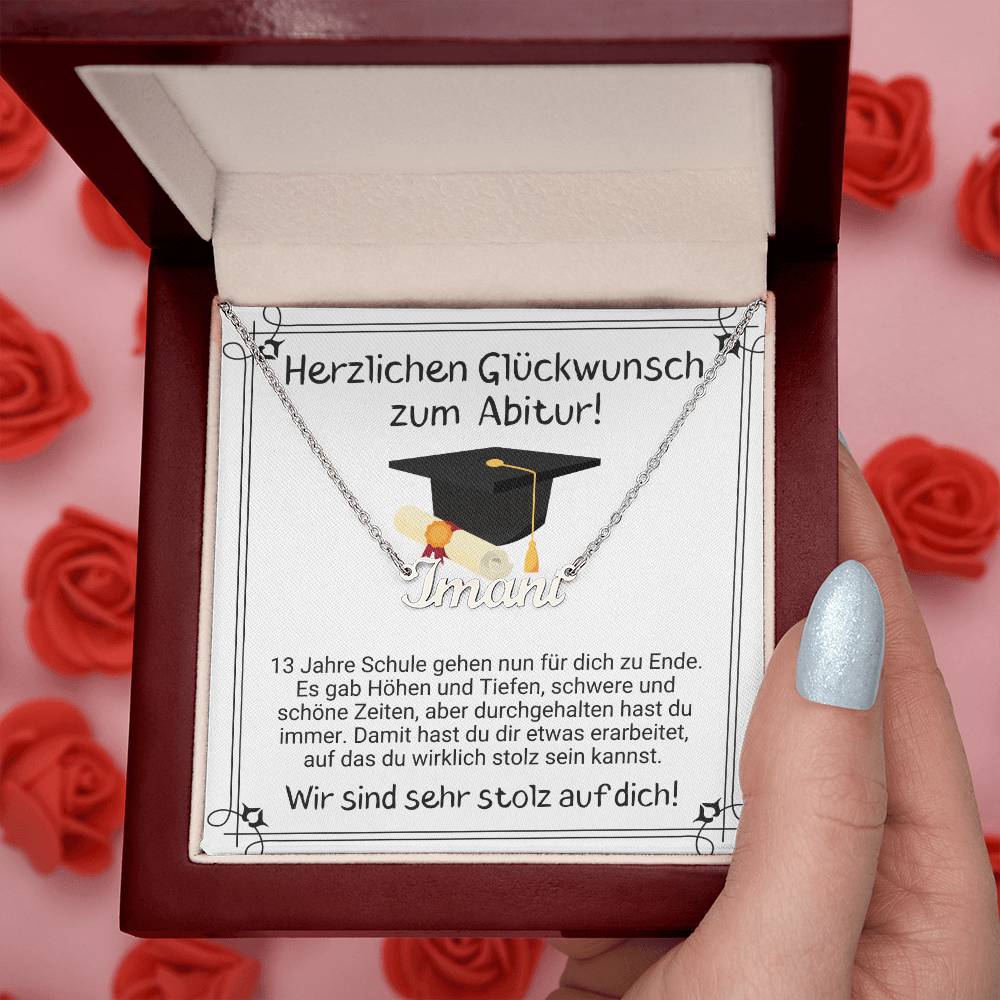 Herzlichen Glückwunsch Zum Abitur - Custom Name Necklace