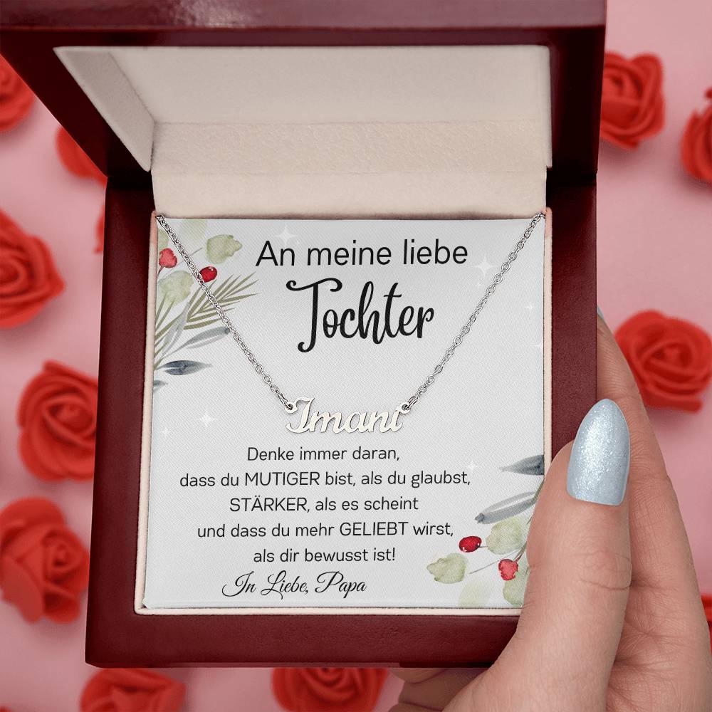 Tochter Personalisierte Namenskette - Denke Immer Daran Als Du Glaubst Stärker Als Es Scheint