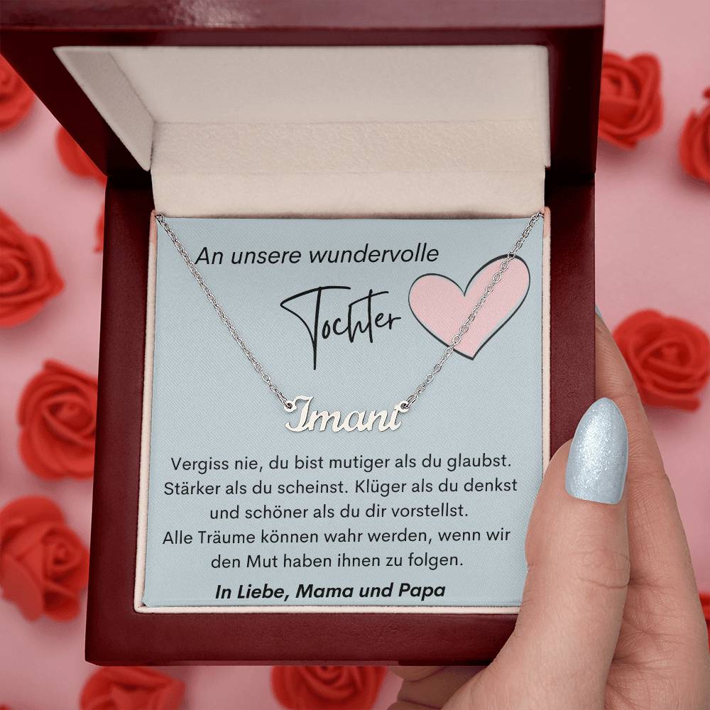 An Unsere Wundervolle Tochter – Alle Träume Können Wahr Werden – Custom Name Necklace