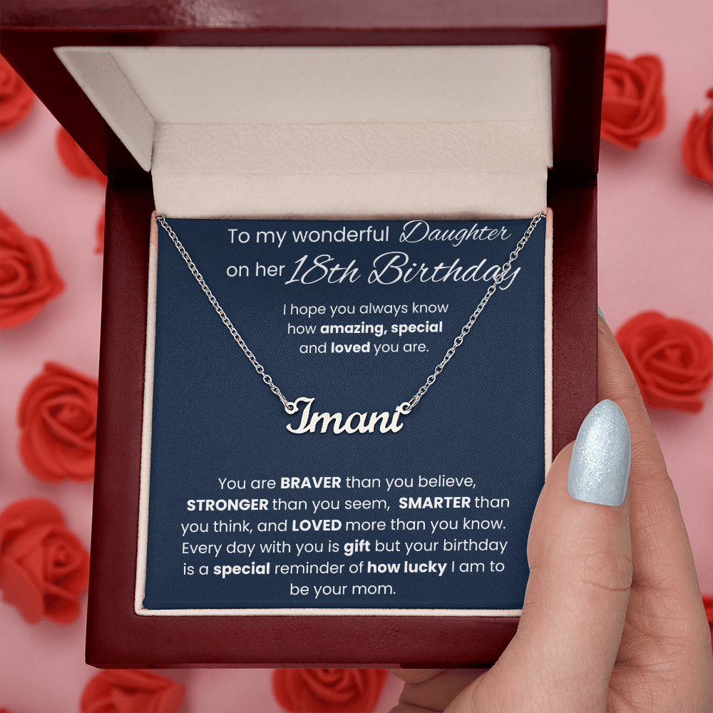 18th Birthday Personalized Gift - Custom Name Necklace
