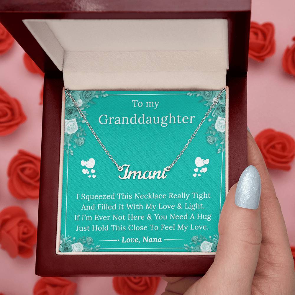 To My Granddaughter - Filled With My Love & Light - Custom Name Necklace