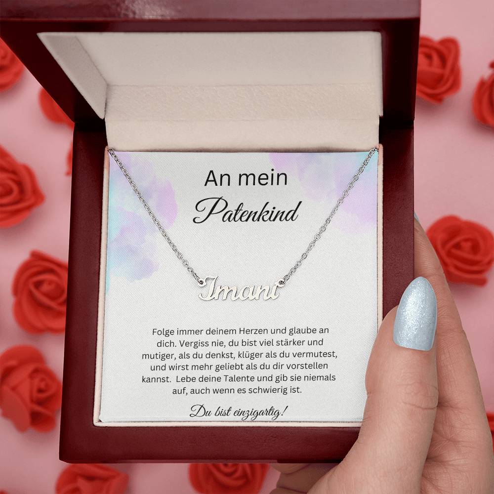 An Mein Patenkind - Folge Immer Deinem Herzen - Custom Name Necklace
