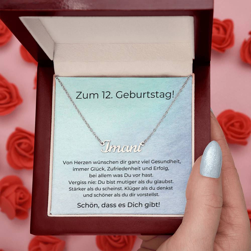 Zum 12. Geburtstag Personalisierte Namenskette