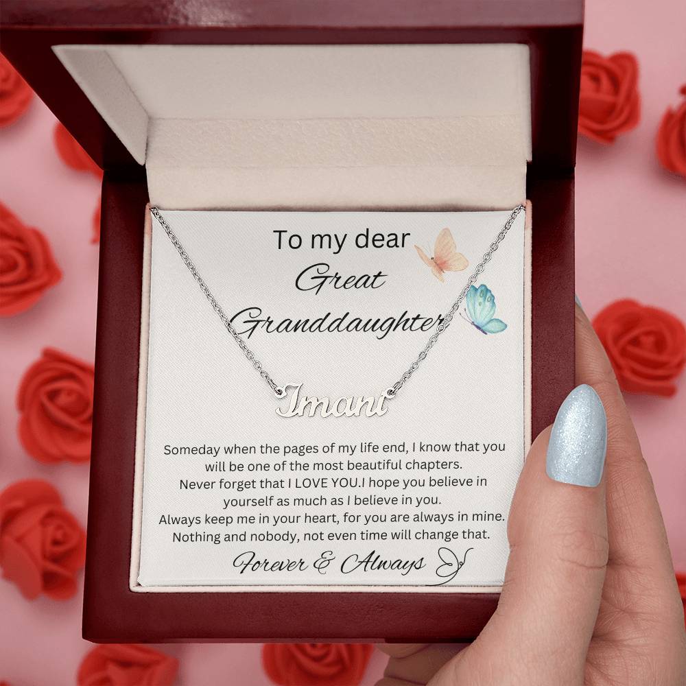 To My Great Granddaughter - Someday - Name Necklace 3