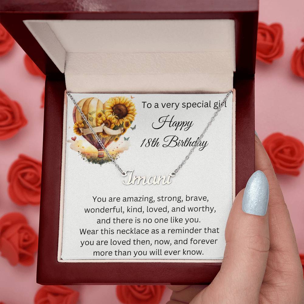 18th Birthday Gift - Custom Name Necklace