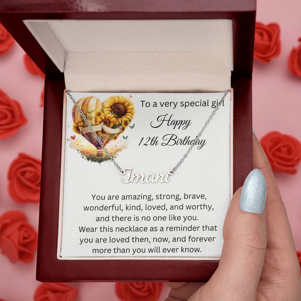 12th Birthday Gift - Custom Name Necklace