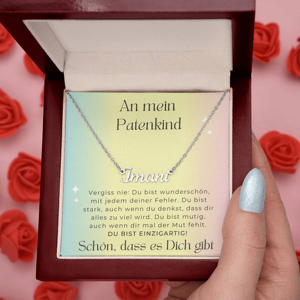An Mein Patenkind - Du Bist Mutig - Custom Name Necklace