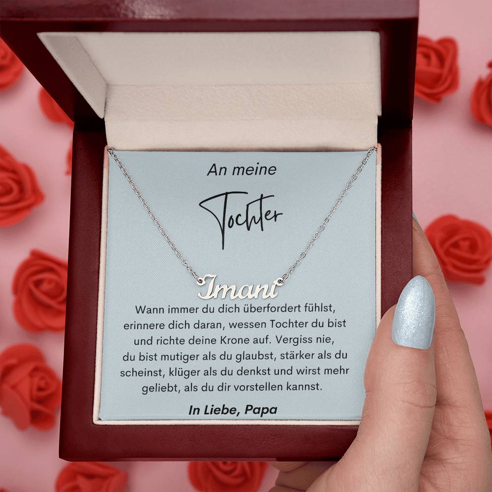 An Meine Tochter - Du Bist Mutiger Als Du Glaubst - Custom Name Necklace