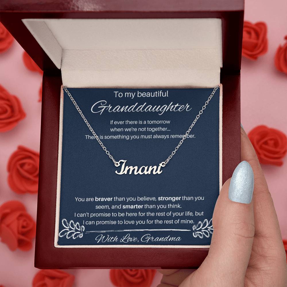To My Beautiful Granddaughter - You Are Smarter Than You Think - Custom Name Necklace