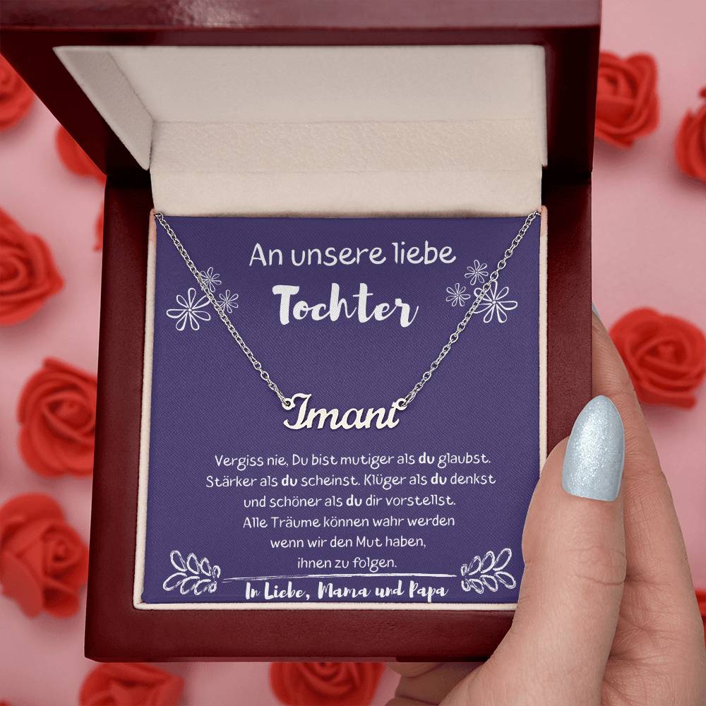 An Unsere Liebe Tochter – Alle Träume Können Wahr Werden – Custom Name Necklace