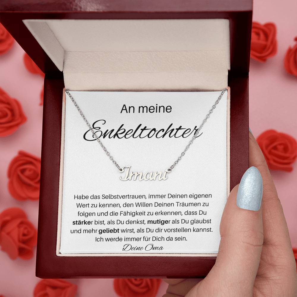 An Meine Enkeltochter - Immer Deinen Eigenen Wert Zu Kennen - Personalisierte Namenskette