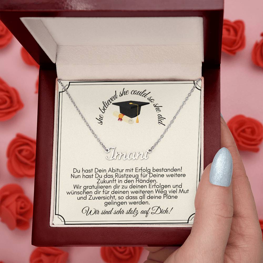 Wir Sind Schr Stolz Auf Dich - Custom Name Necklace