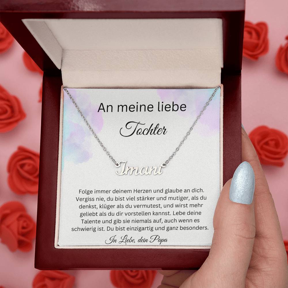 An Meine Liebe Tochter – Folge Immer Deinem Herzen – Custom Name Necklace