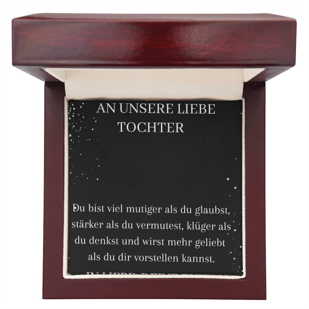 An Unsere Liebe Tochter – Du Bist Viel Mutiger Als Du Glaubst – Custom Name Necklace