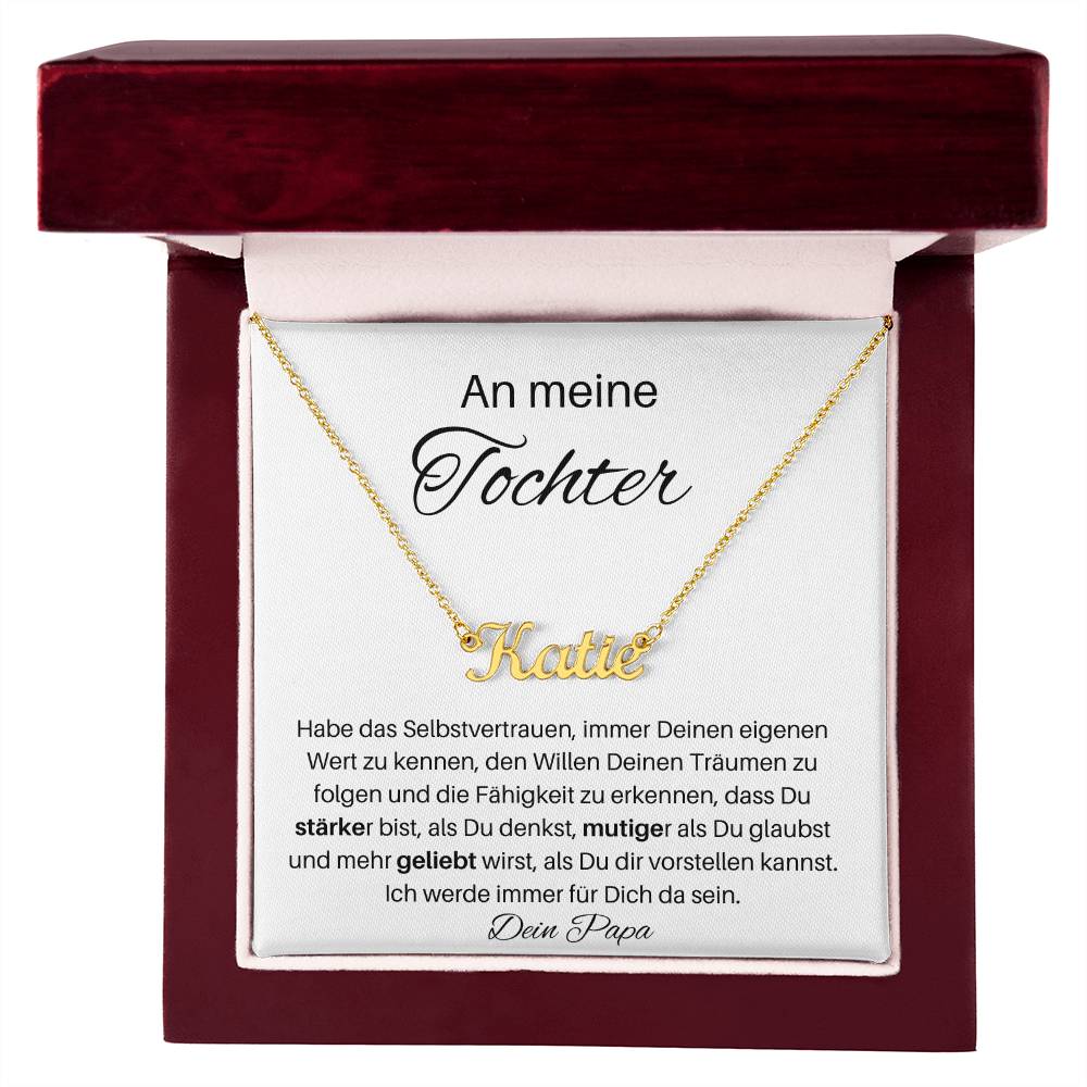 An Meine Tochter - Habe Das Selbstvertrauen - Personalisierte Namens Kette