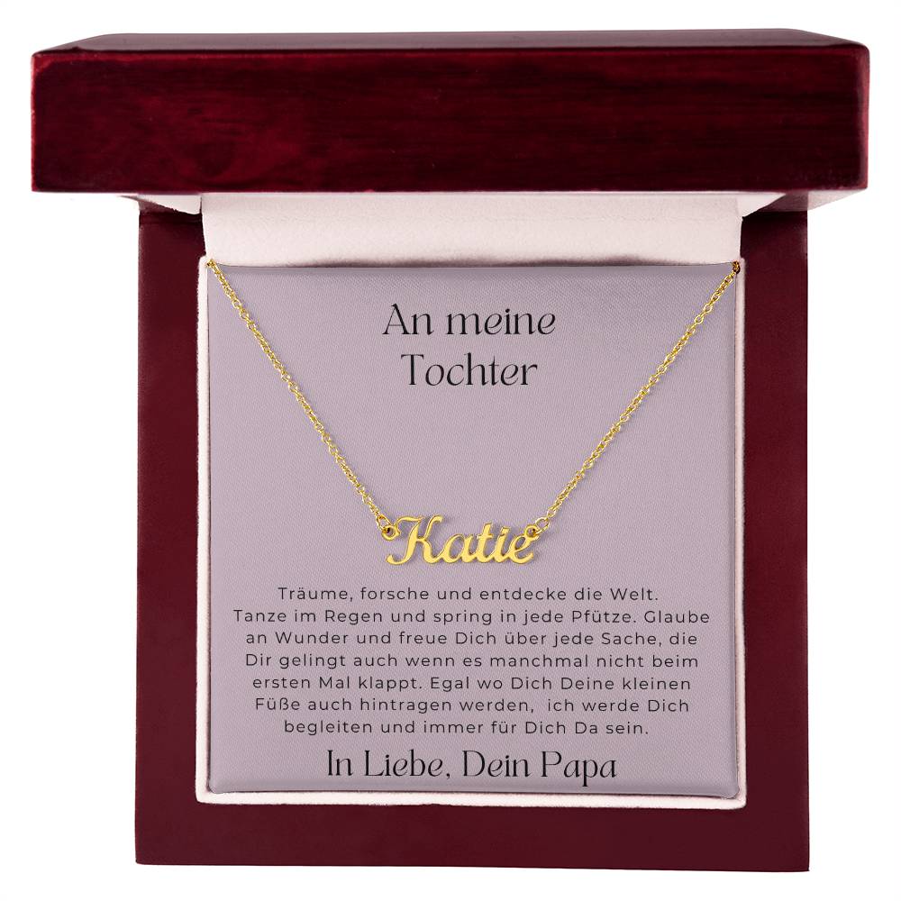 An Meine Tochter - Träume, Forsche Und Entdecke Die Welt - Custom Name Necklace