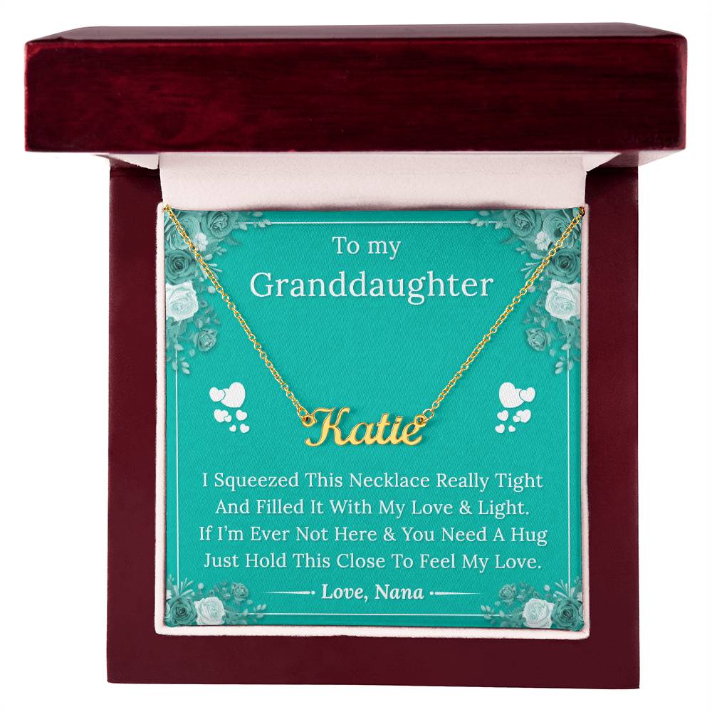 To My Granddaughter - Filled With My Love & Light - Custom Name Necklace