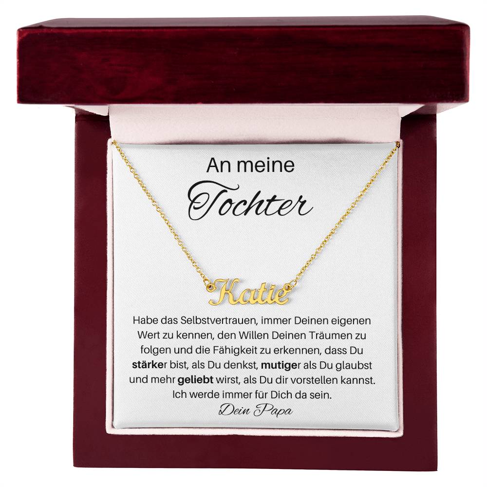 An Meine Tochter – Habe Das Selbstvertrauen Immer Deinen Eigenen Wert Zu Kennen – Custom Name Necklace