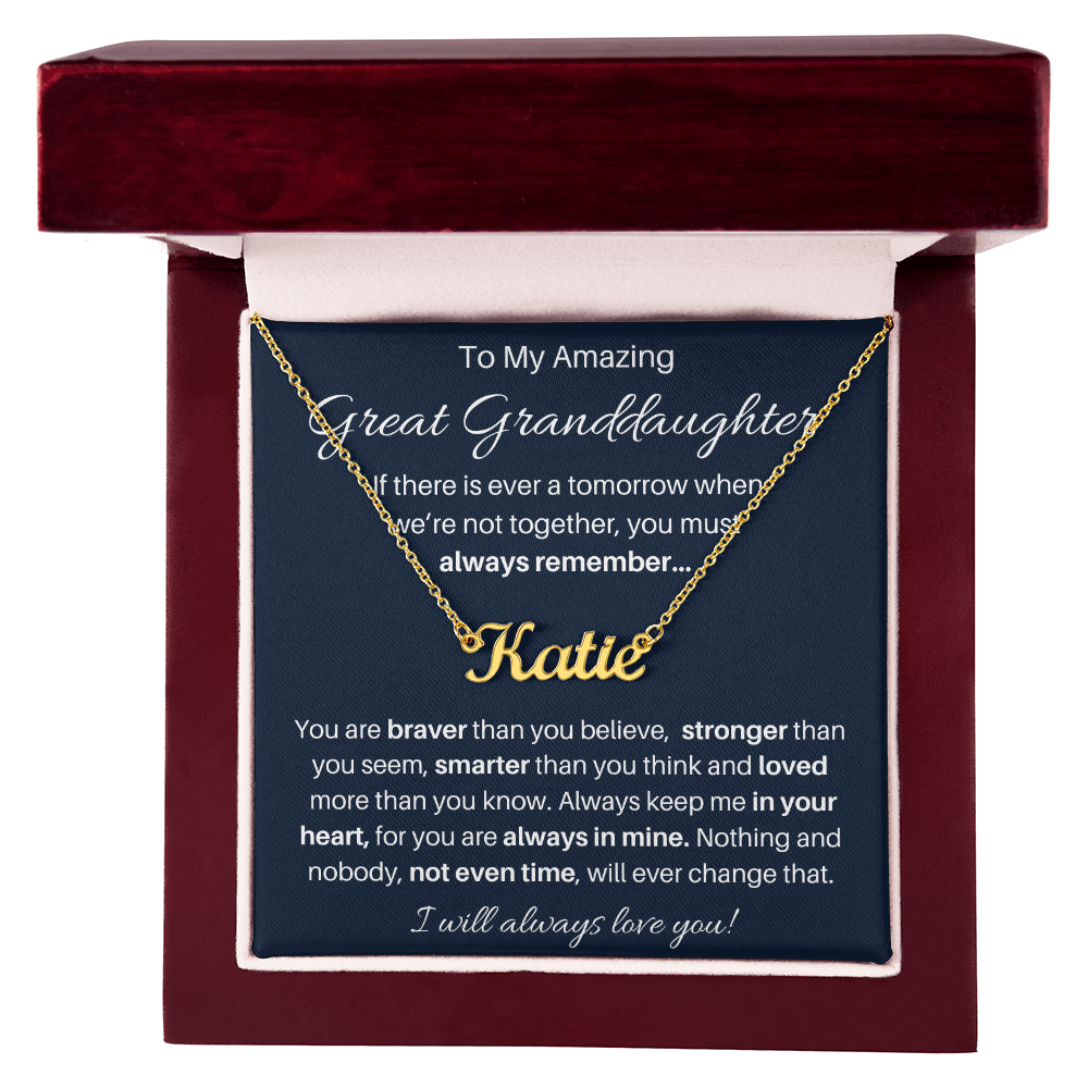 To My Beautiful Great Granddaughter Personalized Name Necklace