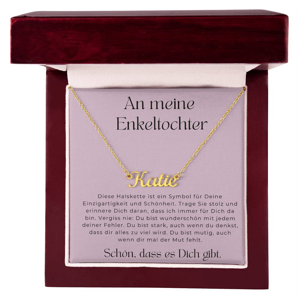An Meine Enkeltochter - Du Bist Stark - Personalisierte Namenskette