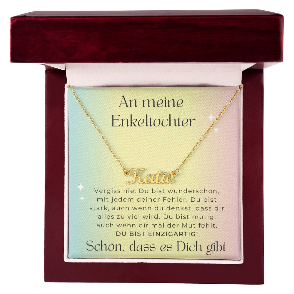 An Mein Enkeltochter - Du Bist Einzigartig - Personalisierte Namenskette
