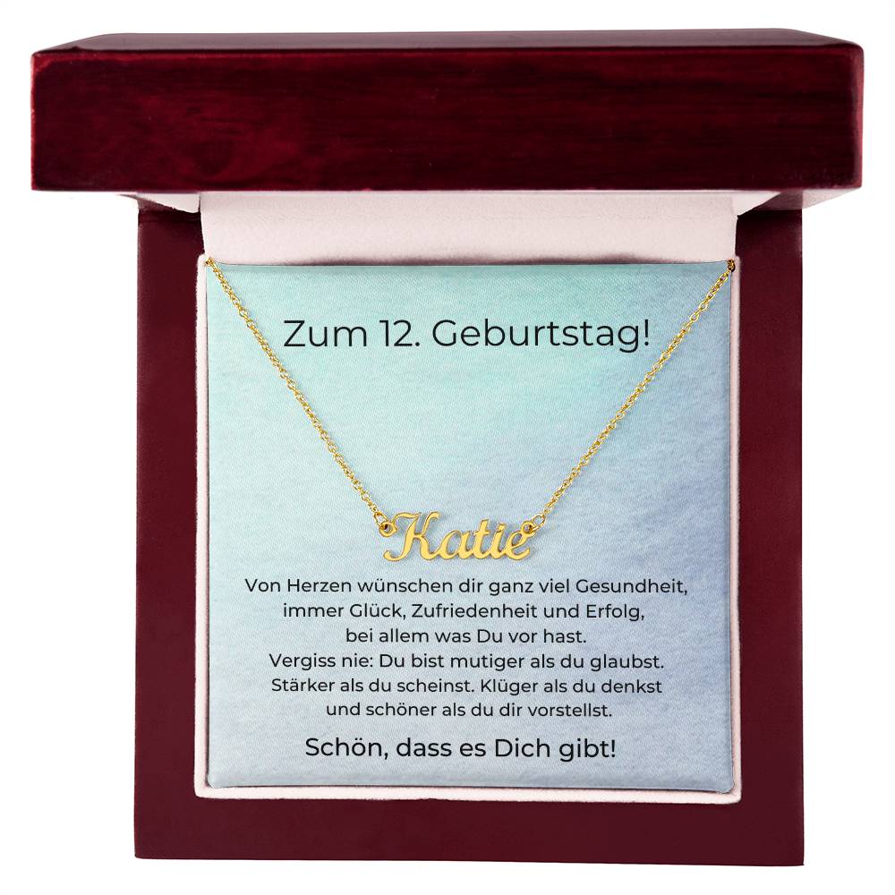 Zum 12. Geburtstag Personalisierte Namenskette