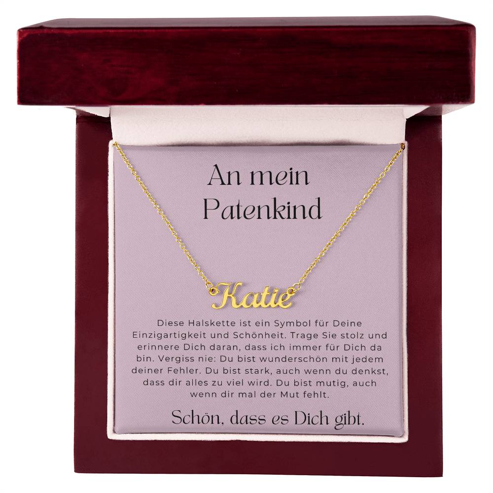 An Mein Patenkind - Schön Dass Es Dich Gibt - Personalisierte Namenskette