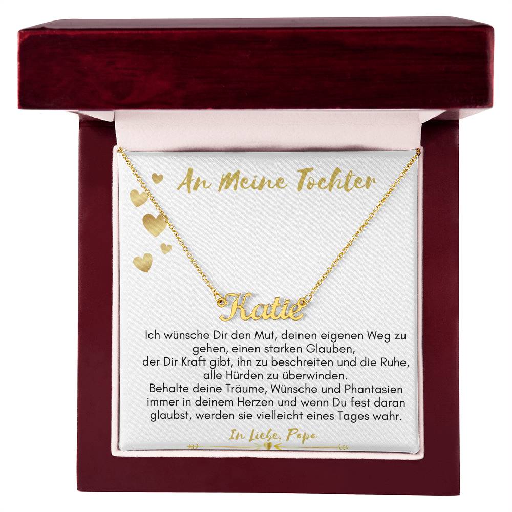 An Meine Tochter –  Behalte Deine Träume – Custom Name Necklace