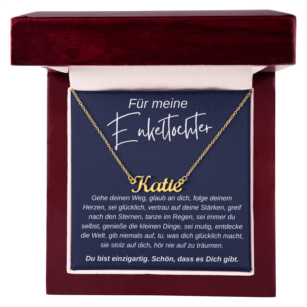 Für Meine Enkeltochter - Du Bist Einzigartig - Personalisierte Namenskette