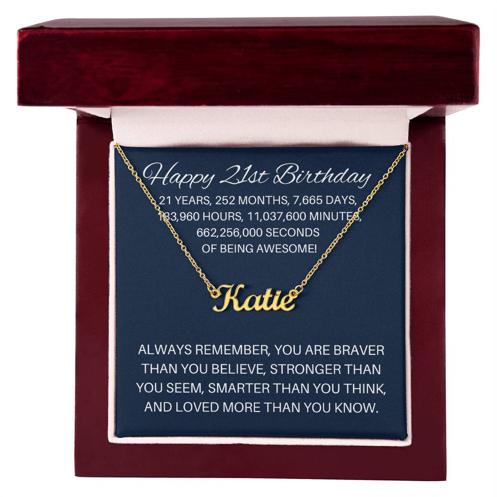 Personalized 21st Birthday Gift - Custom Name Necklace