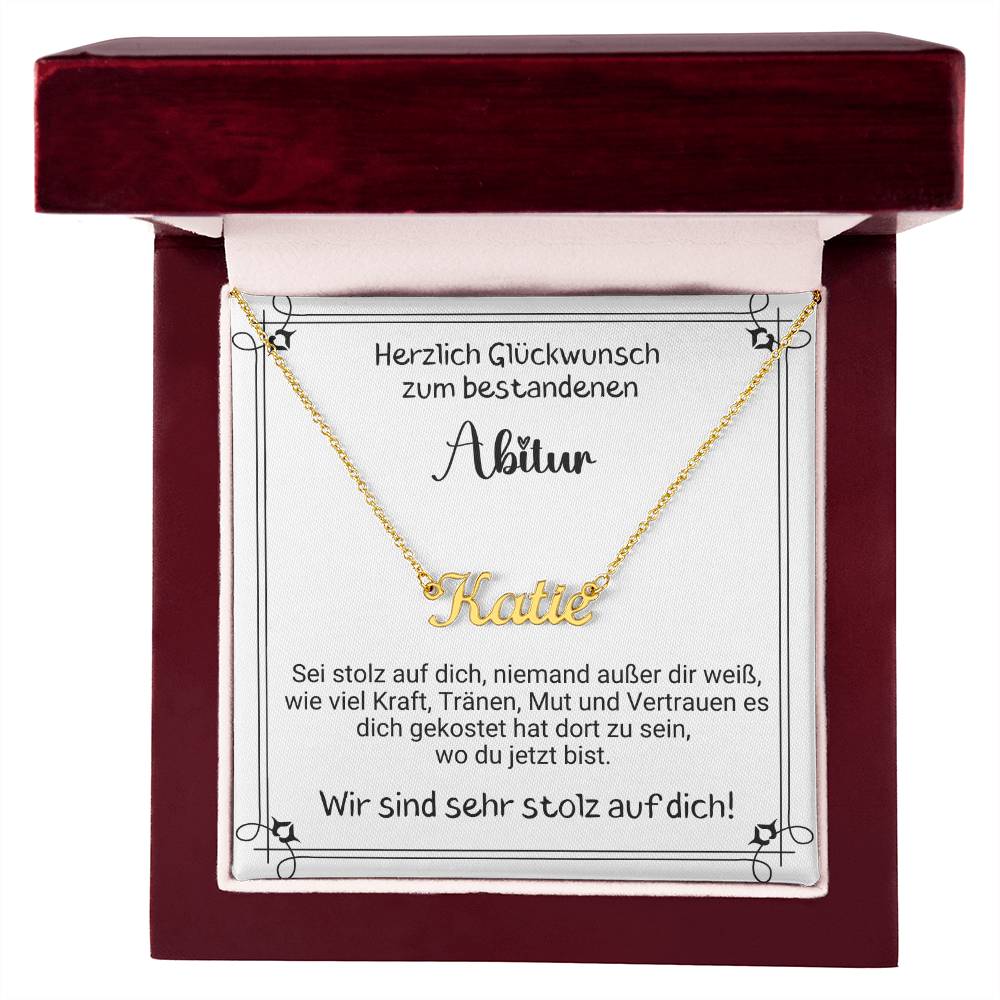Herzlich Glückwunsch Zum Bestandenen Abitur - Custom Name Necklace