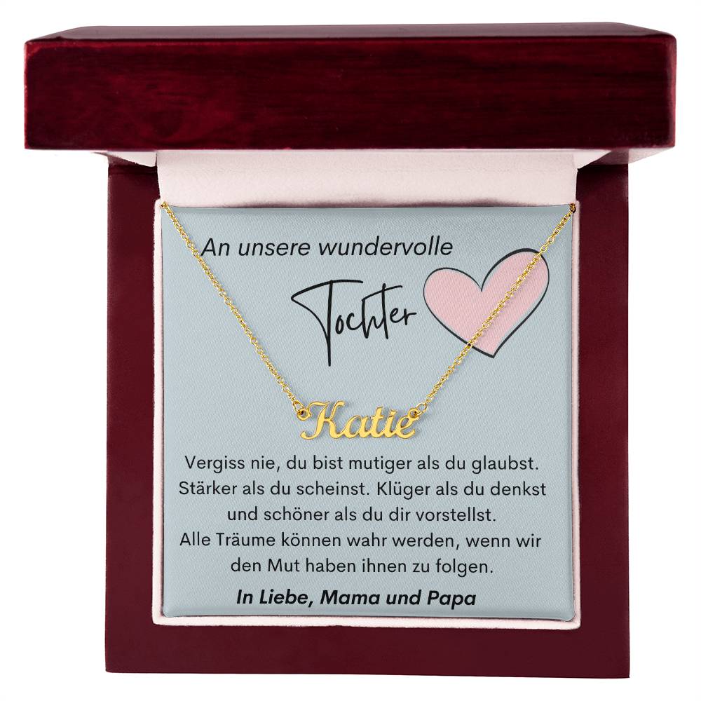 An Unsere Wundervolle Tochter – Alle Träume Können Wahr Werden – Custom Name Necklace