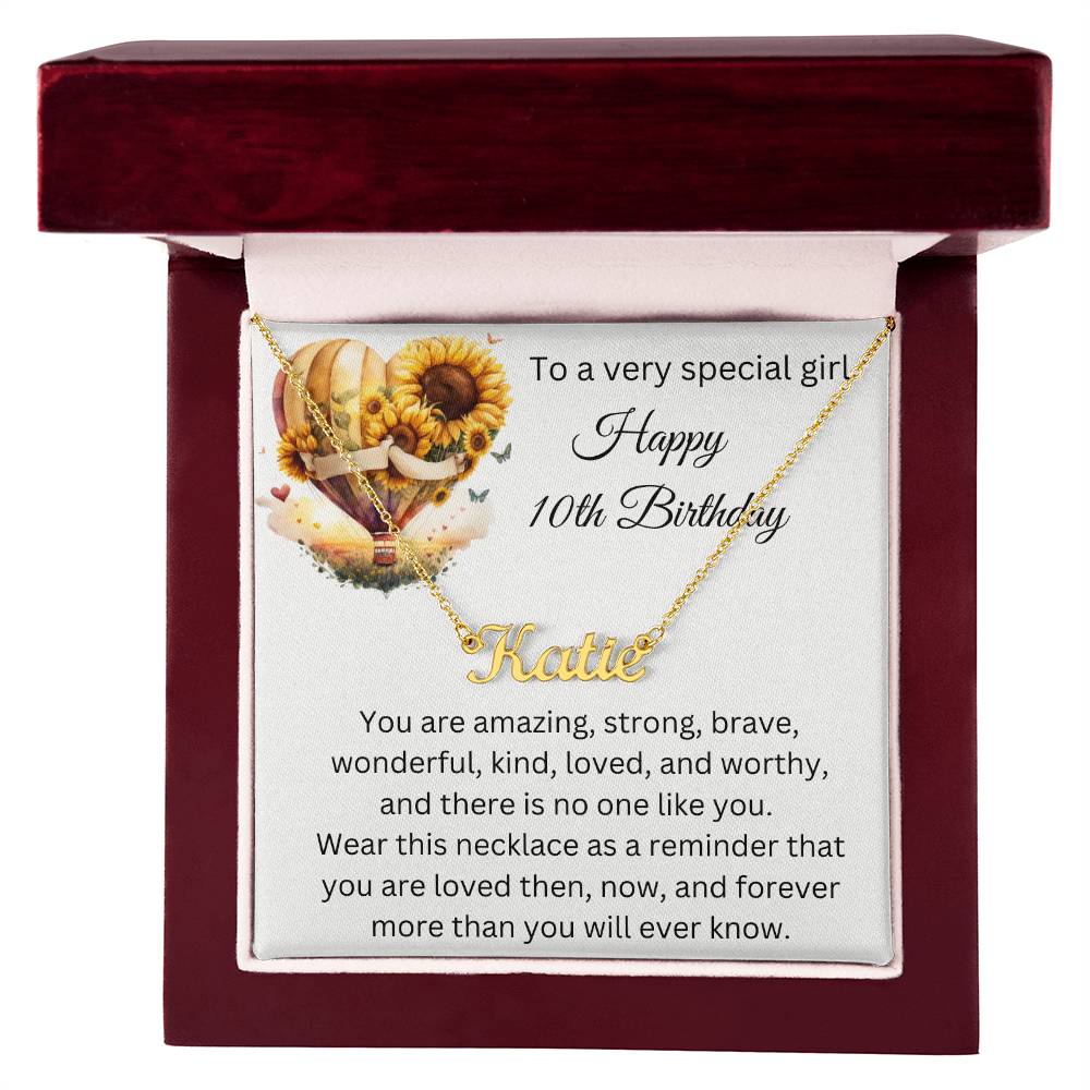 10th Birthday Gift - Custom Name Necklace