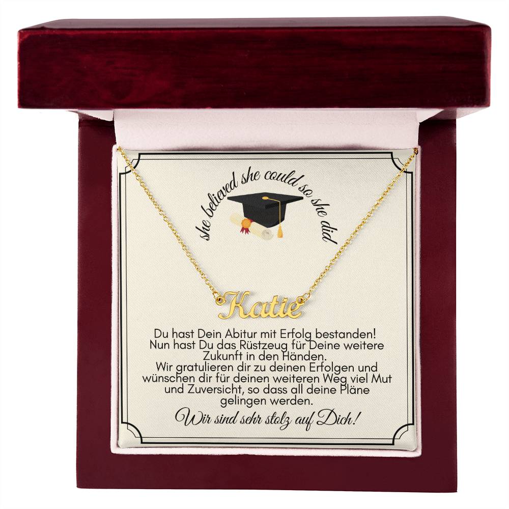 Wir Sind Schr Stolz Auf Dich - Custom Name Necklace
