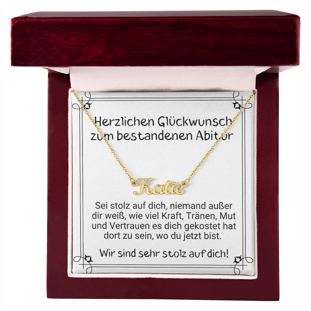 Herzlichen Glückwunsch Zum Bestandenen Abitur - Custom Name Necklace