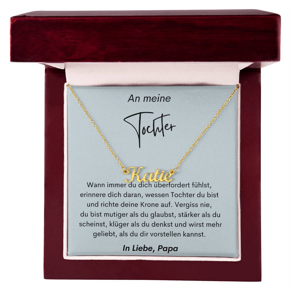 An Meine Tochter - Du Bist Mutiger Als Du Glaubst - Custom Name Necklace