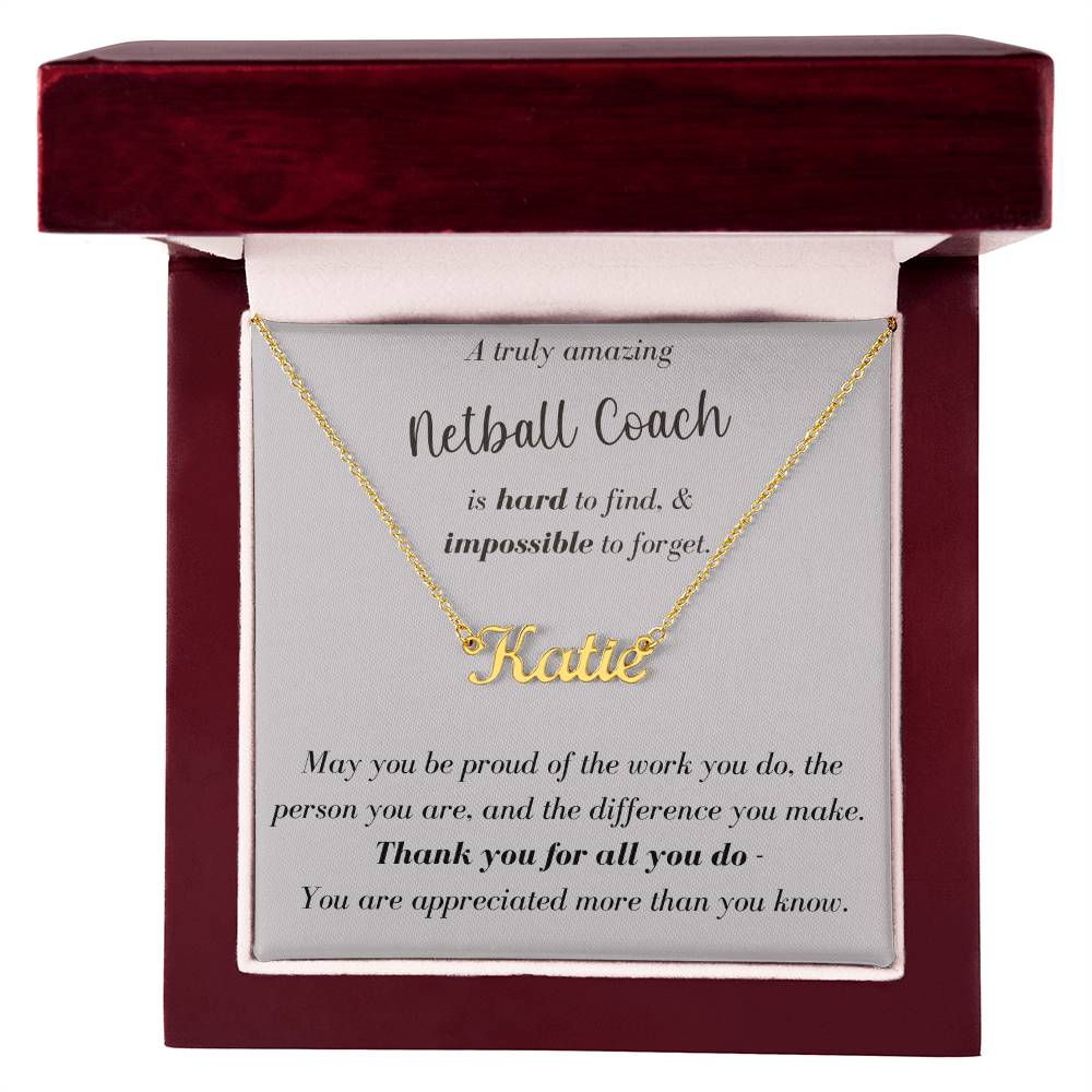 A Truly Amazing Netball Coach - Custom Name Necklace