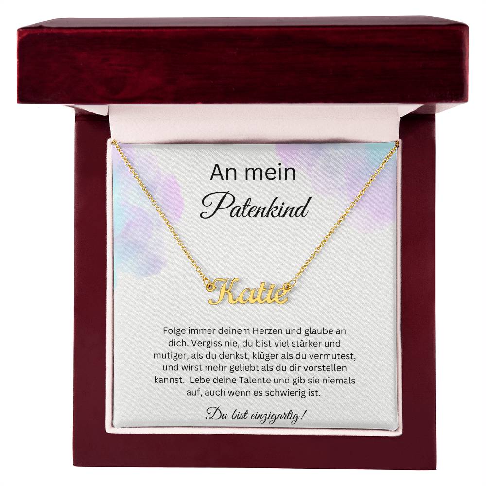 An Mein Patenkind - Folge Immer Deinem Herzen - Custom Name Necklace