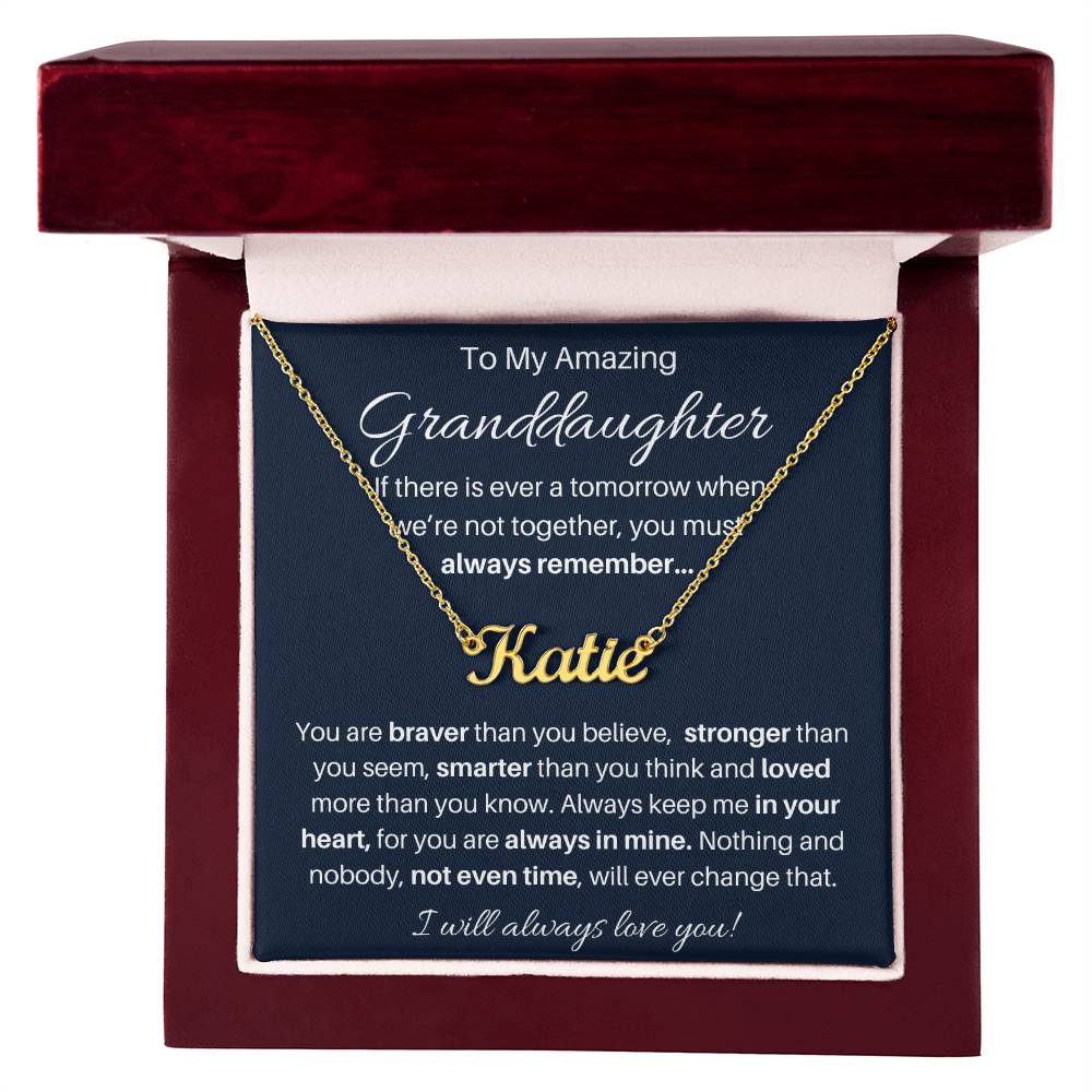 To My Beautiful Granddaughter Custom Name Necklace