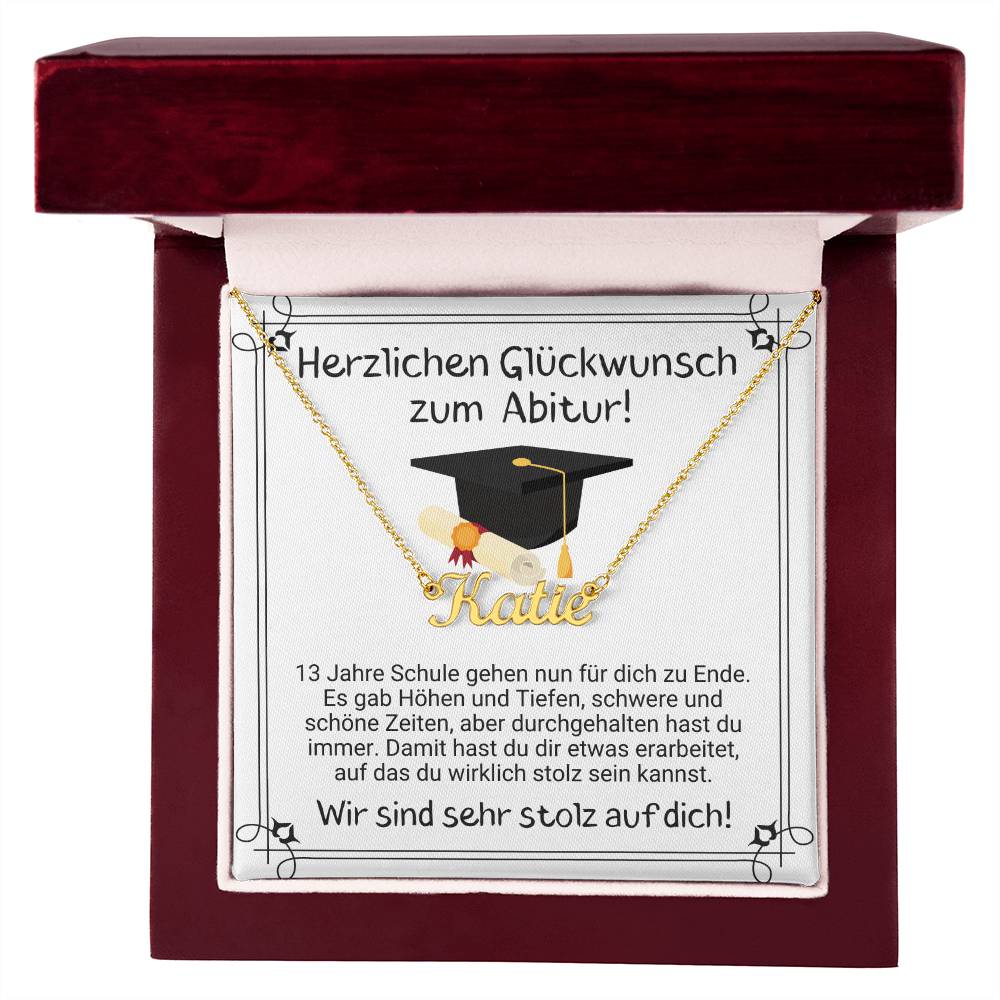 Herzlichen Glückwunsch Zum Abitur - Custom Name Necklace